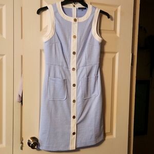 Tommy Hilfiger Blue and White Midi Dress